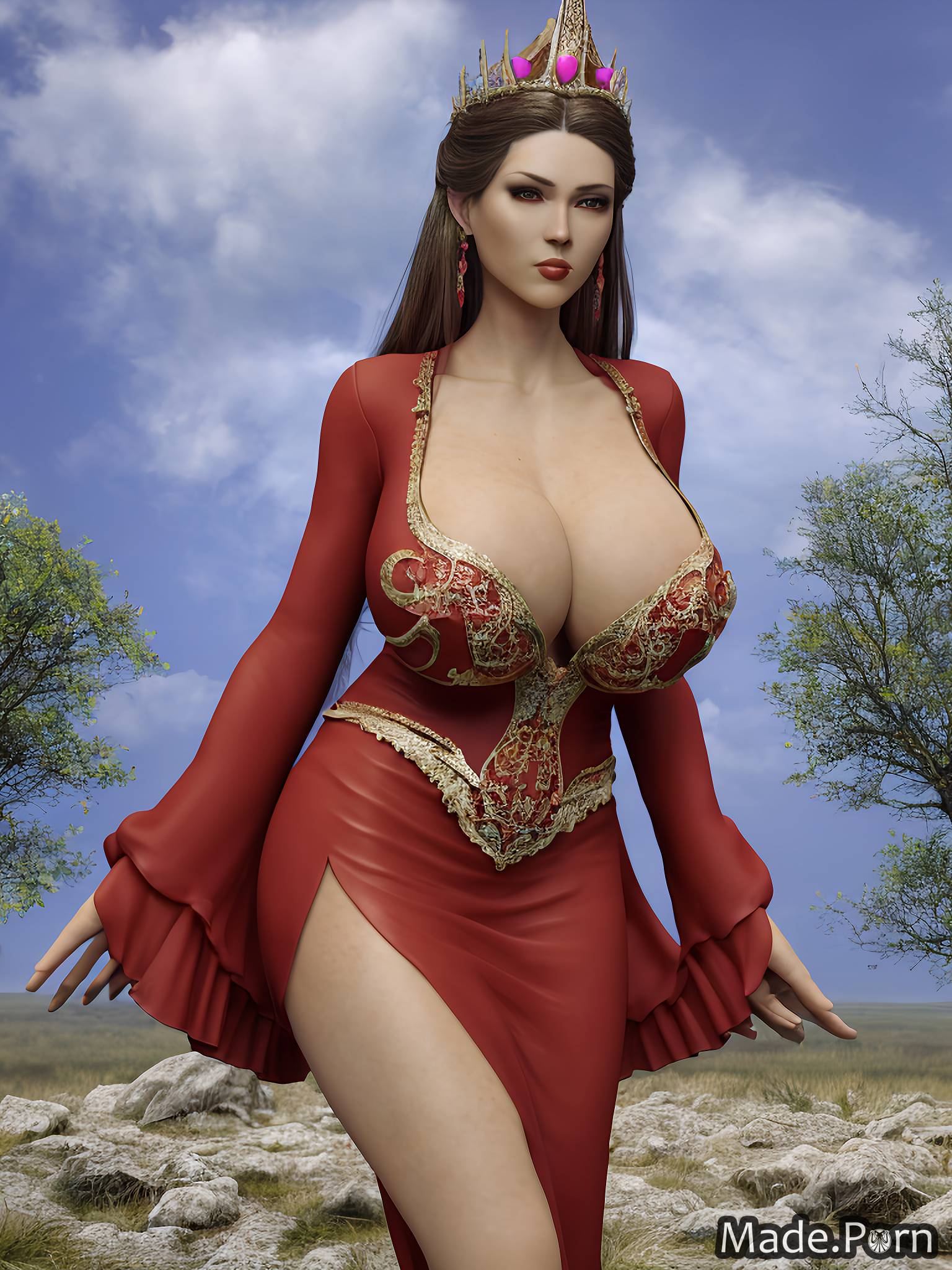 gigantic boobs thick thighs thick coronation robes perfect body princess portrait