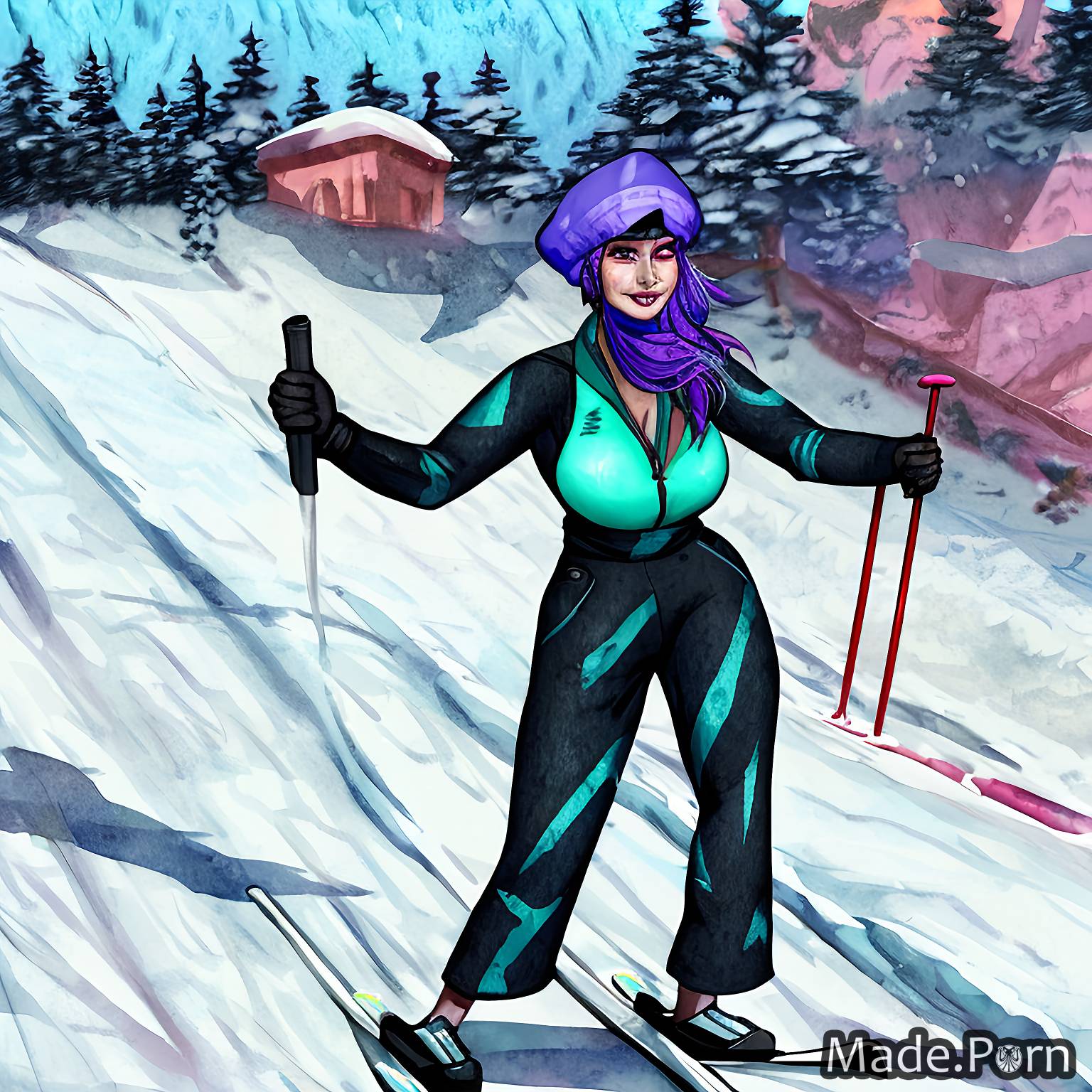 confused anodized metal shemale lebanese skis purple hair Mesa Verde, USA